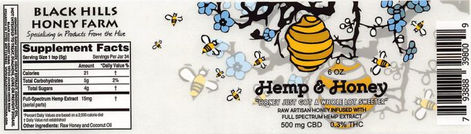 6 oz Hemp and Honey label